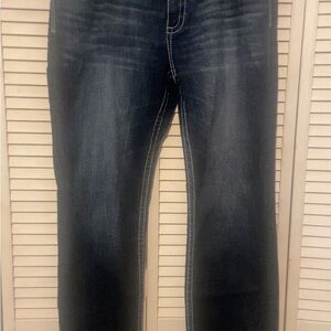 BKE Men's Dark Blue Straight Jeans